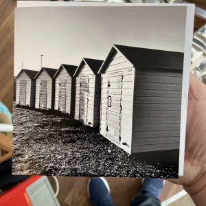 Art Card – Littlehampton Beach Huts  (bnw)