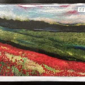 Art Card – Poppies Landscape (MTB) Felted Reproduction