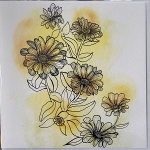 Art Card – Flowers (yellow) (JB)
