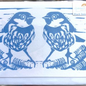 Art Card – Two Sparrows (blue)