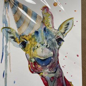 Art Card – Party Hat Giraffe