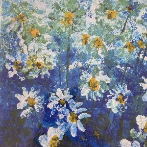 Art Card – Daisies on Blue  (PP)