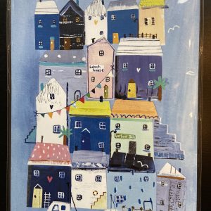 Mounted Prints – Houses Blue Background