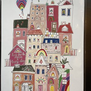 Mounted Prints – Houses Pink