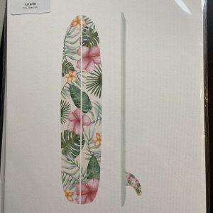Mounted Prints – Floral Surfboard Design